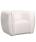 Fauteuil moderne revêtement matelassé simili blanc Glasgow - 