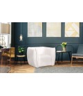 Fauteuil moderne revêtement matelassé simili blanc Glasgow - 