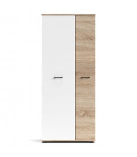 Armoire moderne gain de place l80xh190cm bois sonoma et blanc Graz