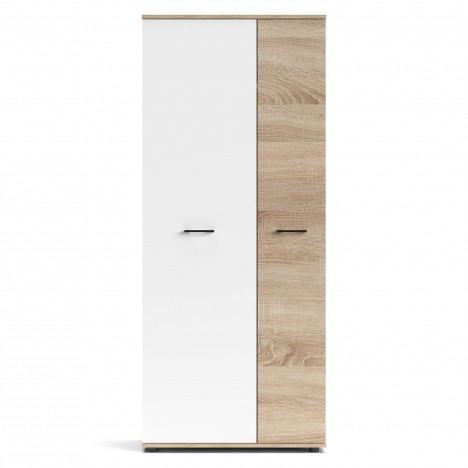 Armoire moderne gain de place l80xh190cm bois sonoma et blanc Graz - 