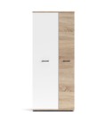 Armoire moderne gain de place l80xh190cm bois sonoma et blanc Graz - 