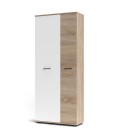 Armoire moderne gain de place l80xh190cm bois sonoma et blanc Graz - 