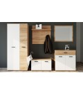 Armoire moderne gain de place l80xh190cm bois sonoma et blanc Graz - 