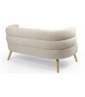 Canapé 2 places design scandinave arrondi tissu bouclette beige Gudrun - 