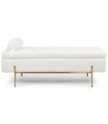 Banquette-coffre moderne l140cm tissu bouclette blanc Gunnar - 