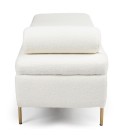 Banquette-coffre moderne l140cm tissu bouclette blanc Gunnar - 