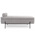 Banquette-coffre moderne l140cm tissu bouclette gris pieds noir Gunnar - 