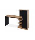 Bureau avec armoire de rangement combinée bois clair et noir Hakan - 