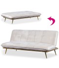 Canapé convertible clic-clac velours beige Granada - 