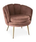 Fauteuil arrondi velours rose Havana - 