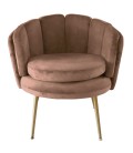 Fauteuil arrondi velours rose Havana - 