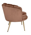 Fauteuil arrondi velours rose Havana - 