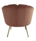 Fauteuil arrondi velours rose Havana - 