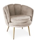 Fauteuil arrondi velours taupe Havana - 