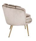 Fauteuil arrondi velours taupe Havana - 