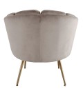 Fauteuil arrondi velours taupe Havana - 