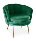 Fauteuil arrondi velours vert Havana - 