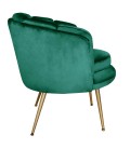 Fauteuil arrondi velours vert Havana - 