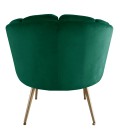 Fauteuil arrondi velours vert Havana - 