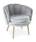 Fauteuil arrondi velours gris Havana - 