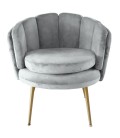 Fauteuil arrondi velours gris Havana - 