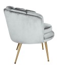 Fauteuil arrondi velours gris Havana - 