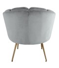 Fauteuil arrondi velours gris Havana - 