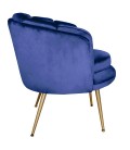 Fauteuil arrondi velours bleu Havana - 