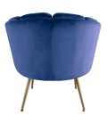 Fauteuil arrondi velours bleu Havana - 