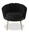 Fauteuil arrondi velours noir Havana - 