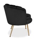 Fauteuil arrondi velours noir Havana - 