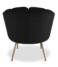 Fauteuil arrondi velours noir Havana - 