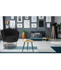 Fauteuil arrondi velours noir Havana - 