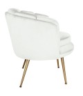 Fauteuil arrondi velours blanc Havana - 