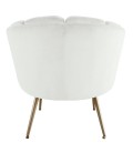 Fauteuil arrondi velours blanc Havana - 