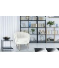 Fauteuil arrondi velours blanc Havana - 