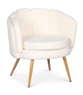 Fauteuil arrondi tissu bouclette beige Havana - 