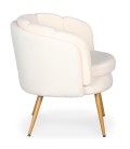 Fauteuil arrondi tissu bouclette beige Havana - 