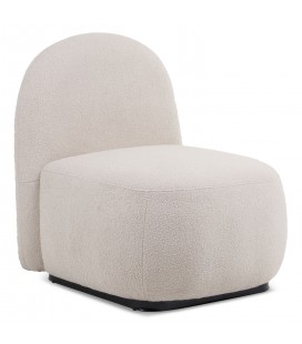 Fauteuil style cocooning tissu bouclette beige Helsinki