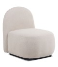 Fauteuil style cocooning tissu bouclette beige Helsinki - 