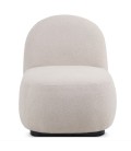 Fauteuil style cocooning tissu bouclette beige Helsinki - 