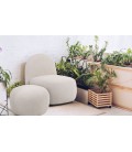 Fauteuil style cocooning tissu bouclette beige Helsinki - 