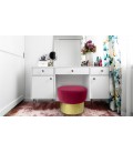 Tabouret velours rouge pied doré Hibiscus - 