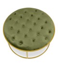 Set de 2 poufs velours kaki Indianapolis - 