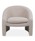 Fauteuil arrondi tissu bouclette beige Ingrid - 