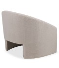 Fauteuil arrondi tissu bouclette beige Ingrid - 