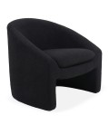 Fauteuil arrondi tissu bouclette noir Ingrid - 