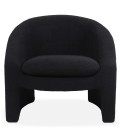 Fauteuil arrondi tissu bouclette noir Ingrid - 