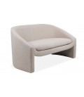 Canapé arrondi 2 places tissu bouclette beige Ingrid - 