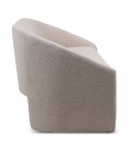 Canapé arrondi 2 places tissu bouclette beige Ingrid - 